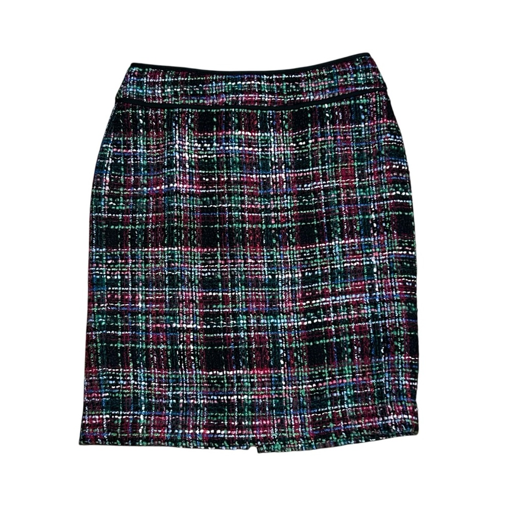 Talbots Wool Blend Lined Pencil Skirt Textured Tweed Sz 4P Petite